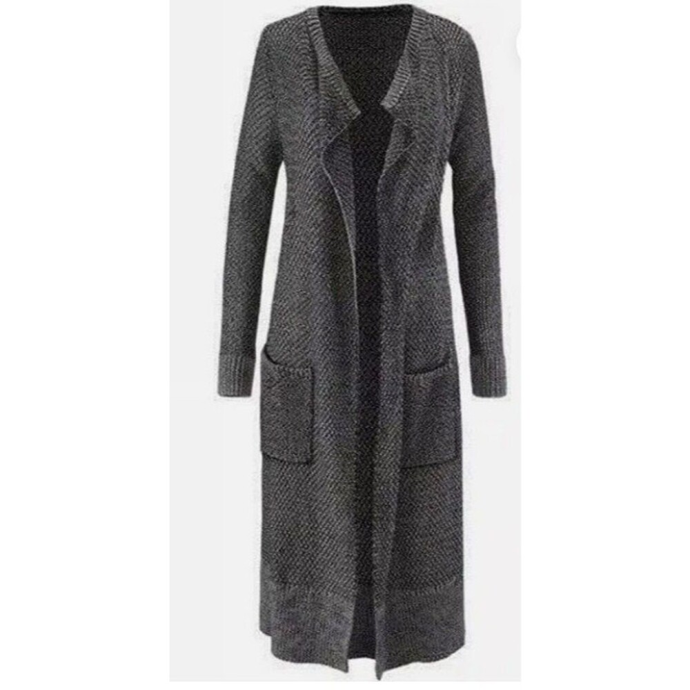 Cabi Sweater 3166 M Long Duster Cardigan Sweater Jacket Minimalist Gray Casual